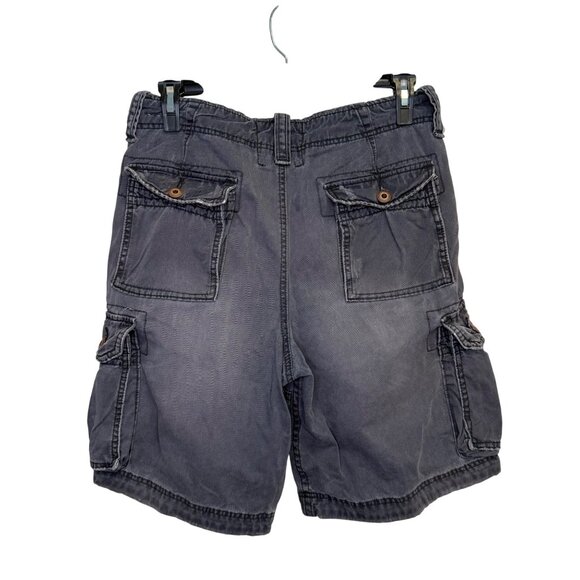 Hollister Mens Cargo Shorts Size 30 Charcoal Gray Grunge Outdoor Y2K Utility - Picture 2 of 9